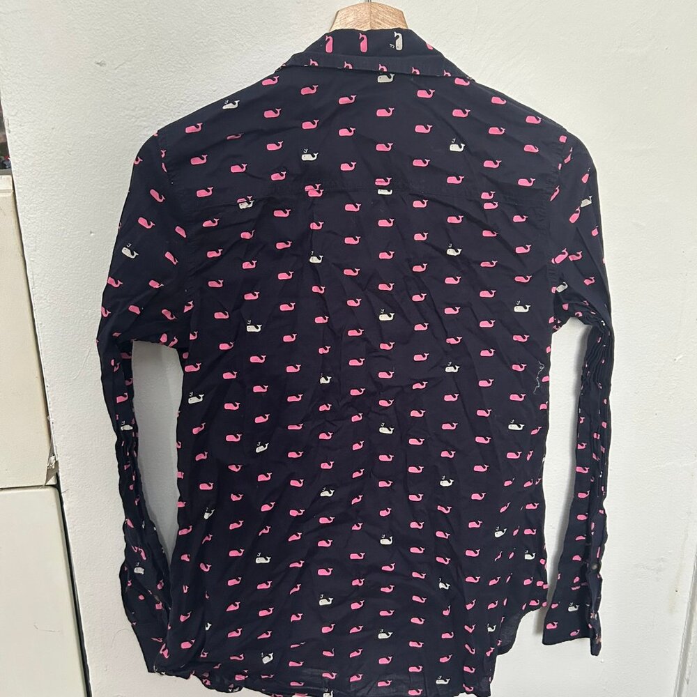 Merona whale pattern button down, size medium - Picture 2 of 4